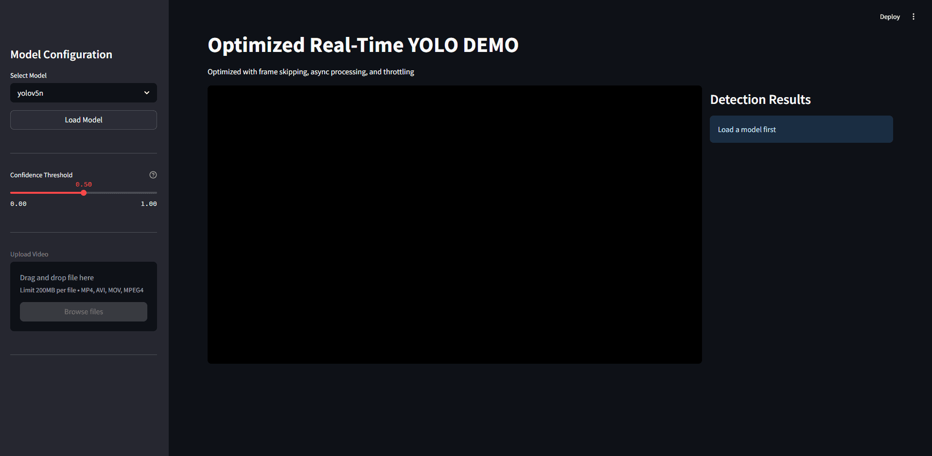 Modified YOLOv5 Streamlit