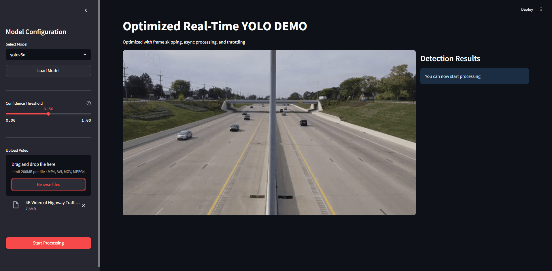 Modified YOLOv5 Streamlit