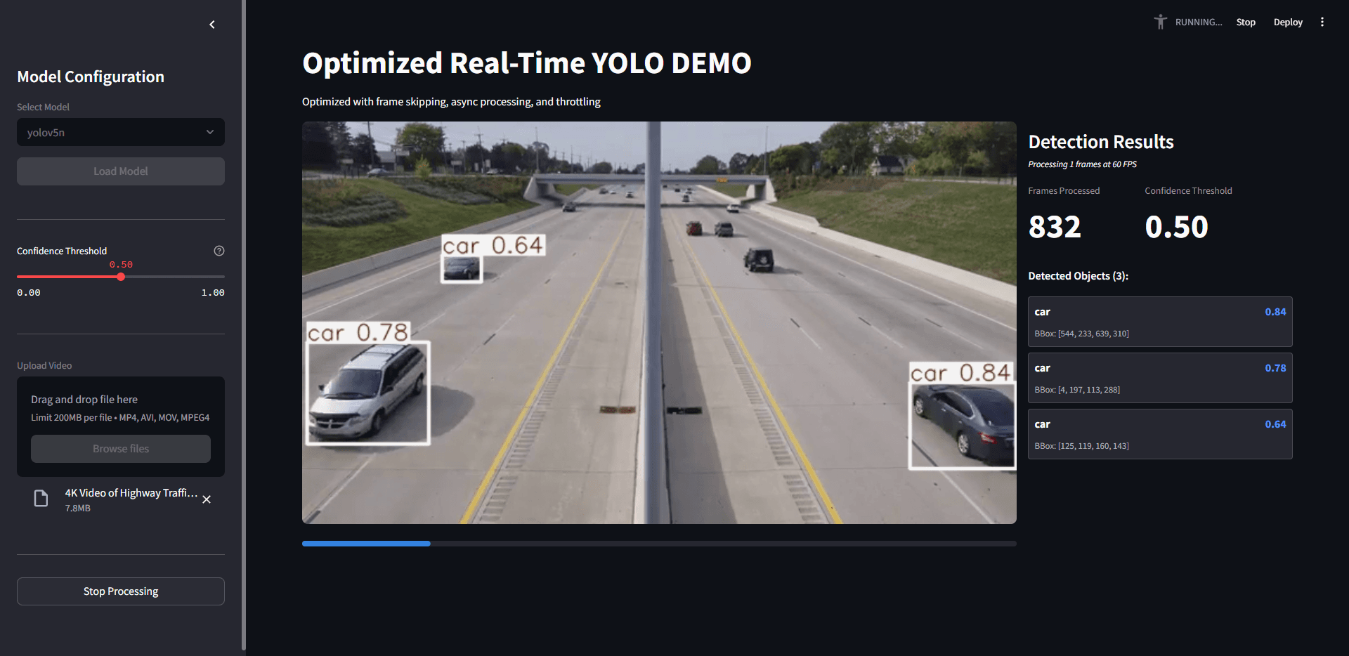 Modified YOLOv5 Streamlit