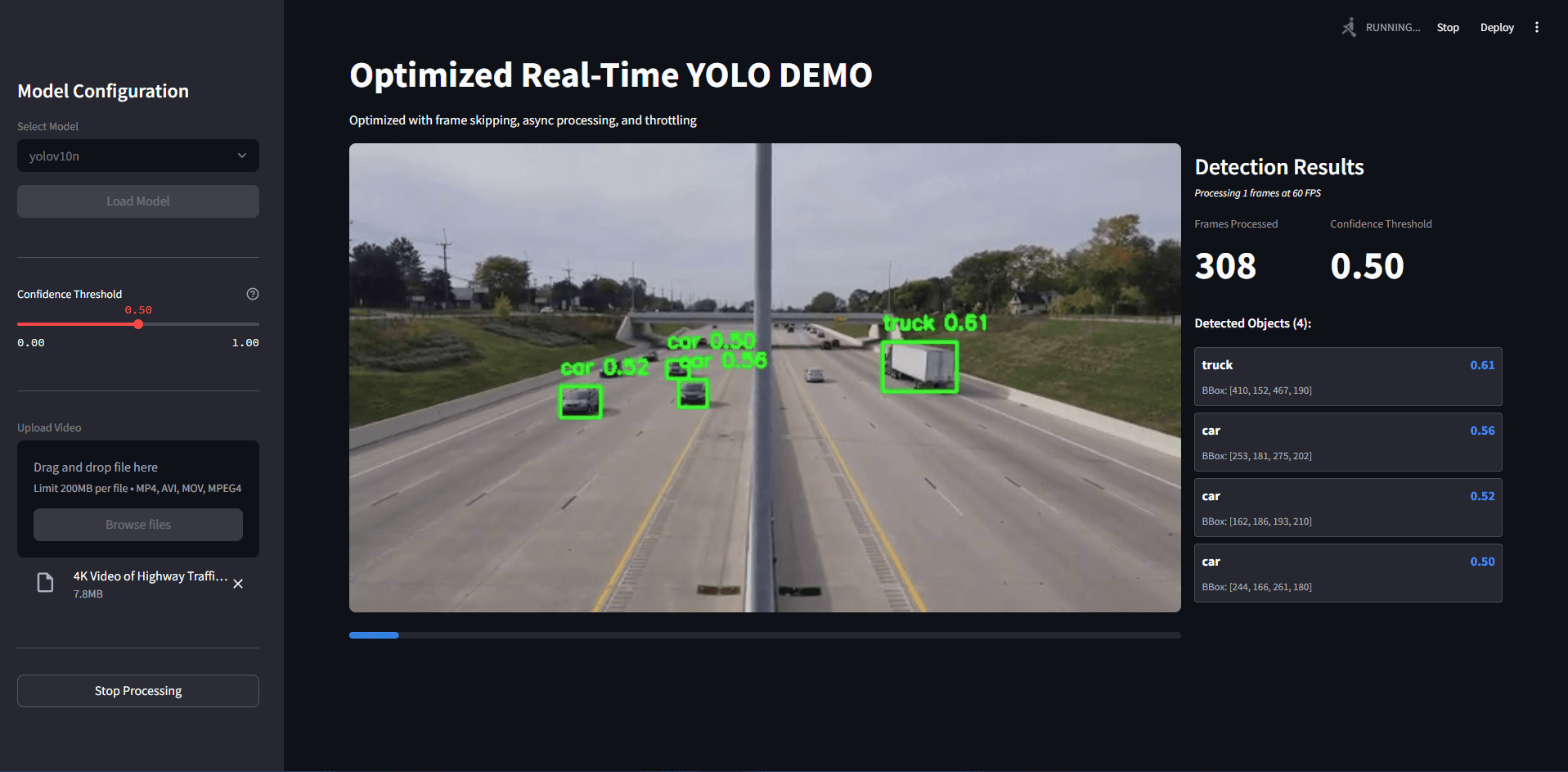 Modified YOLOv5 Streamlit